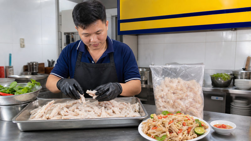 Chân gà rút xương đông lạnh có hợp cho quán nhậu không?
