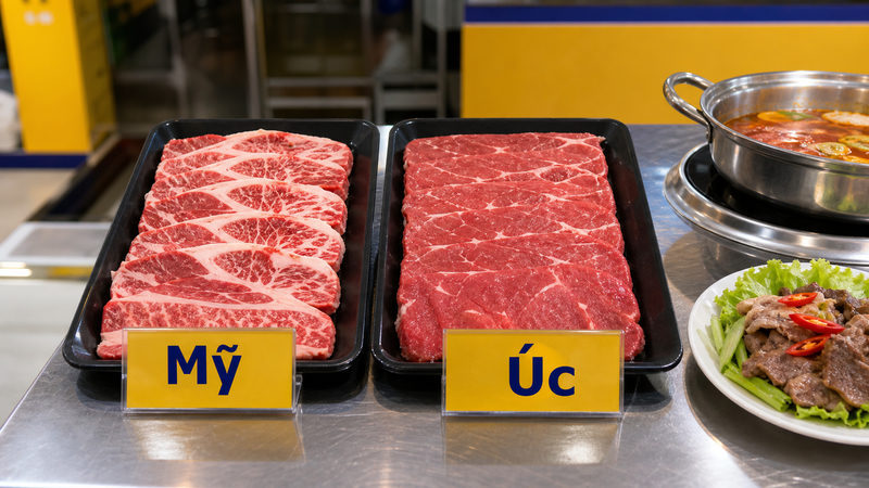 Thịt bò nhập khẩu Mỹ vs Úc khác nhau thế nào?