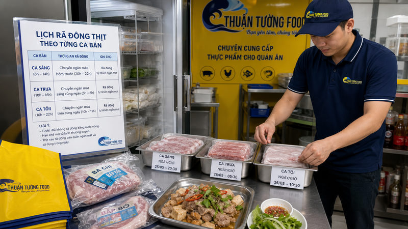 Cách rã đông thịt đúng cách cho quán ăn theo từng ca bán