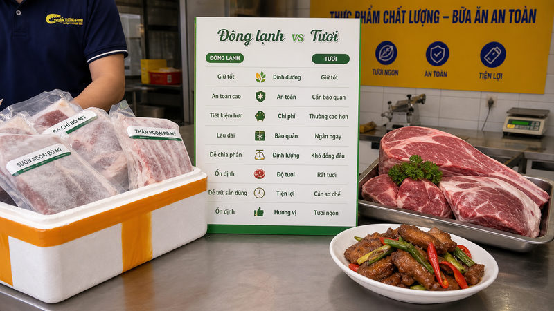 So sánh thịt đông lạnh và thịt tươi theo 8 tiêu chí