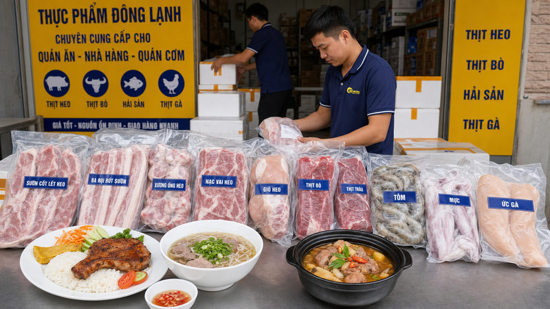 Các nhóm thực phẩm đông lạnh phổ biến cho quán ăn và nhà hàng
