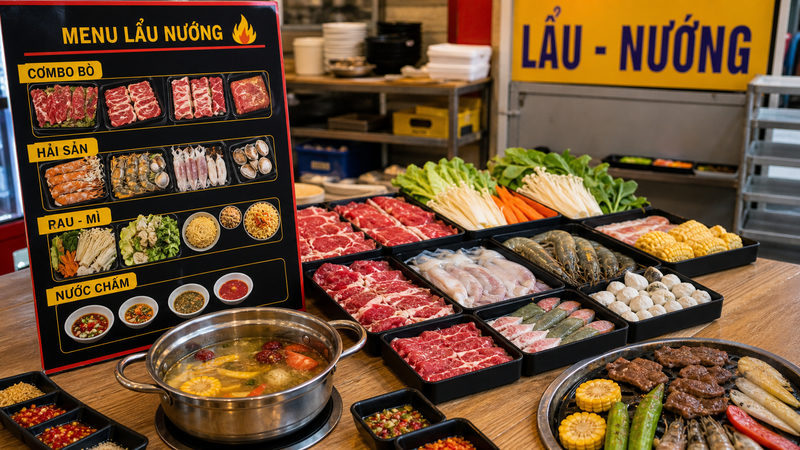 Xây menu lẩu nướng vừa dễ bán vừa dễ kiểm soát chi phí