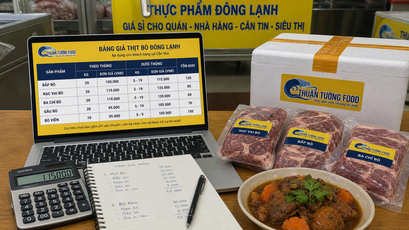 Báo giá thịt bò đông lạnh theo thùng và dưới thùng