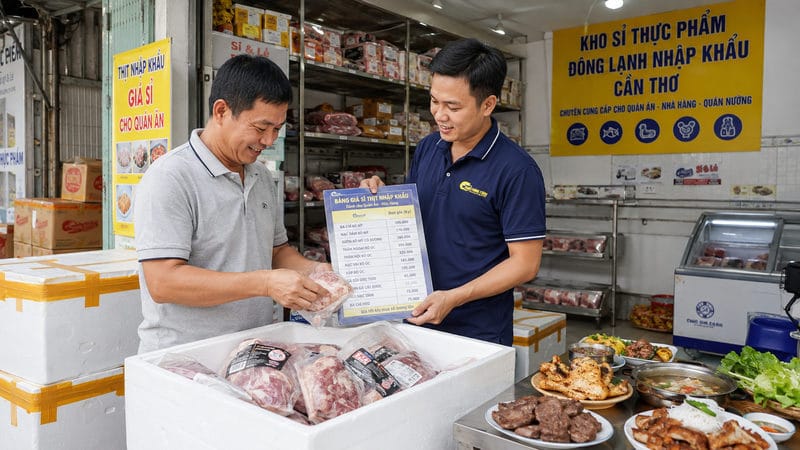 Kho sỉ thịt đông lạnh nhập khẩu Cần Thơ cho chủ quán cần gì?