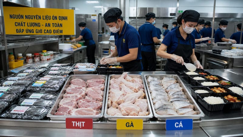 Vì sao bếp ăn cần nguồn thực phẩm ổn định?