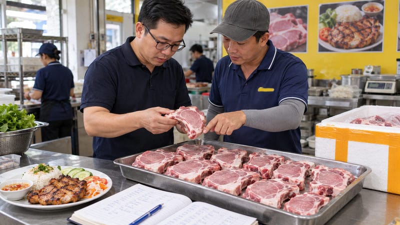 Cách chọn sườn cốt lết heo có xương cho quán