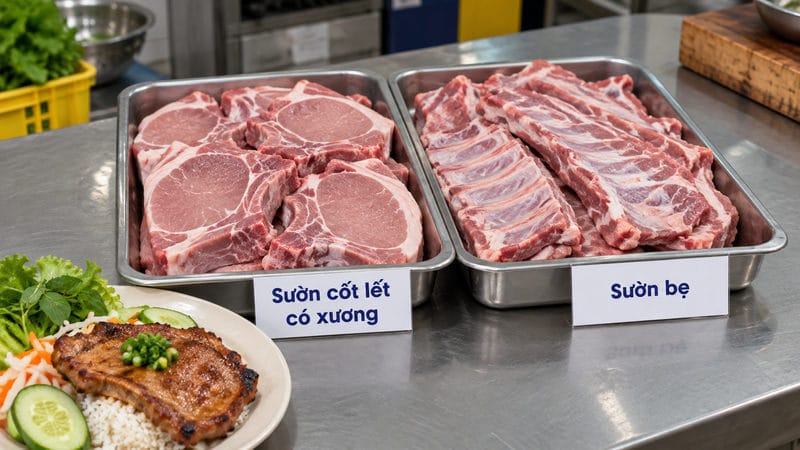 Sườn cốt lết khác sườn bẹ ở điểm nào để khỏi đặt nhầm?