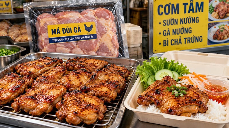 Má đùi gà có hợp làm món nướng cho quán cơm không?