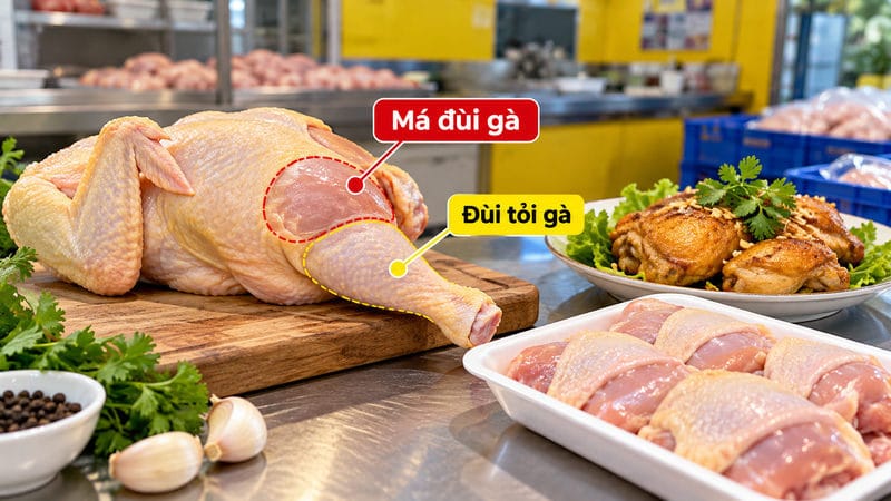 Má đùi gà là phần nào của con gà?