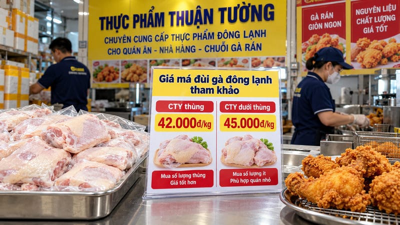 Giá má đùi gà đông lạnh tham khảo cho quán
