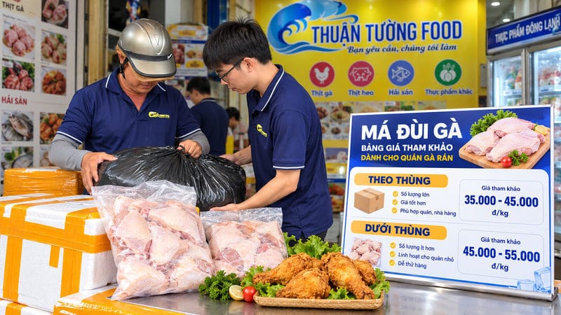 Nguồn má đùi gà cho quán gà rán: giá tham khảo